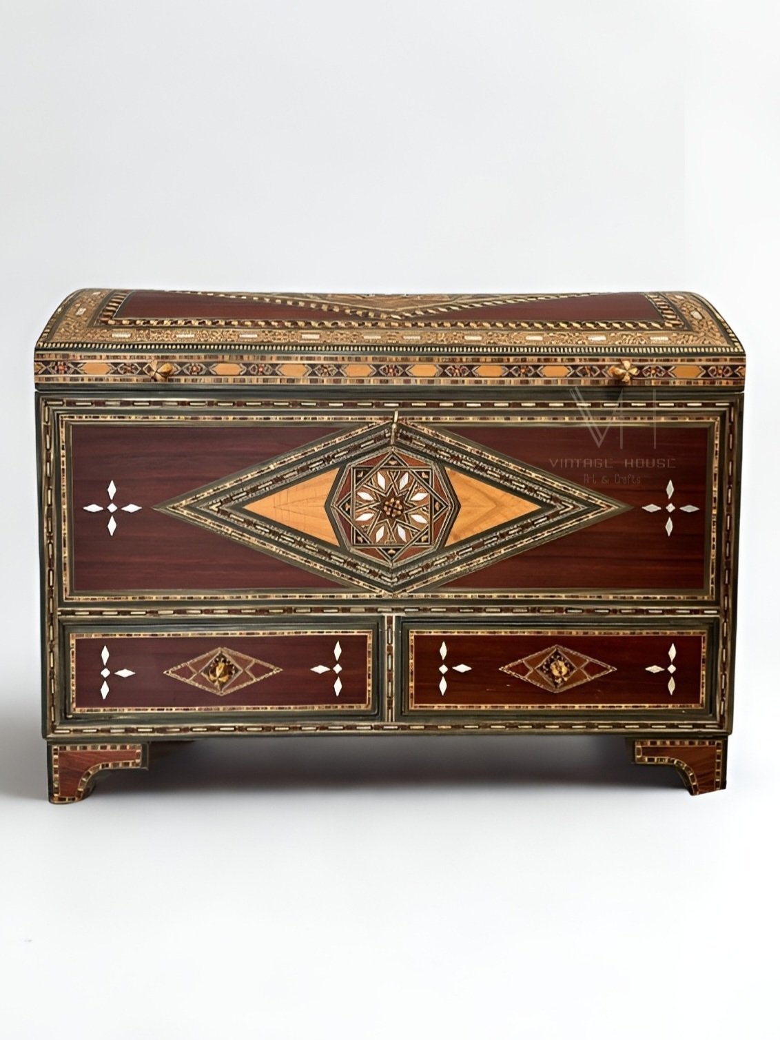 Miraj box | Oriental Heirloom Box with Mother of Pearl & Natural Wood Inlay