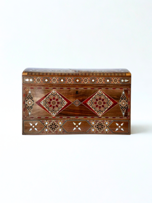 The Imperial Pearl Chest: Luxury Real Mother of-Pearl Inlaid Masterpiece with Lock & Key