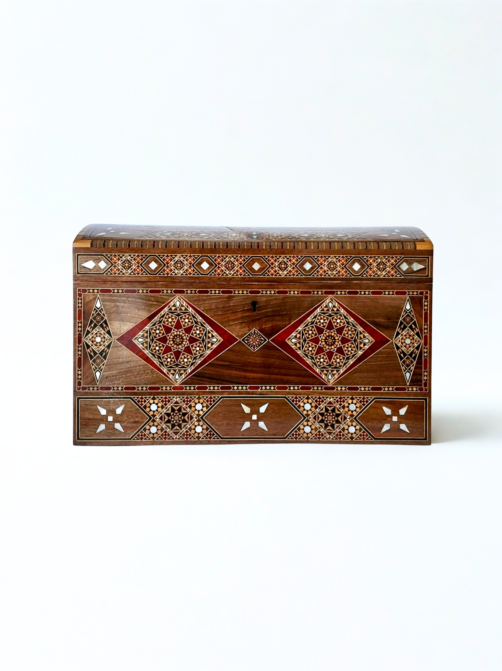 The Imperial Pearl Chest: Luxury Real Mother of-Pearl Inlaid Masterpiece with Lock & Key