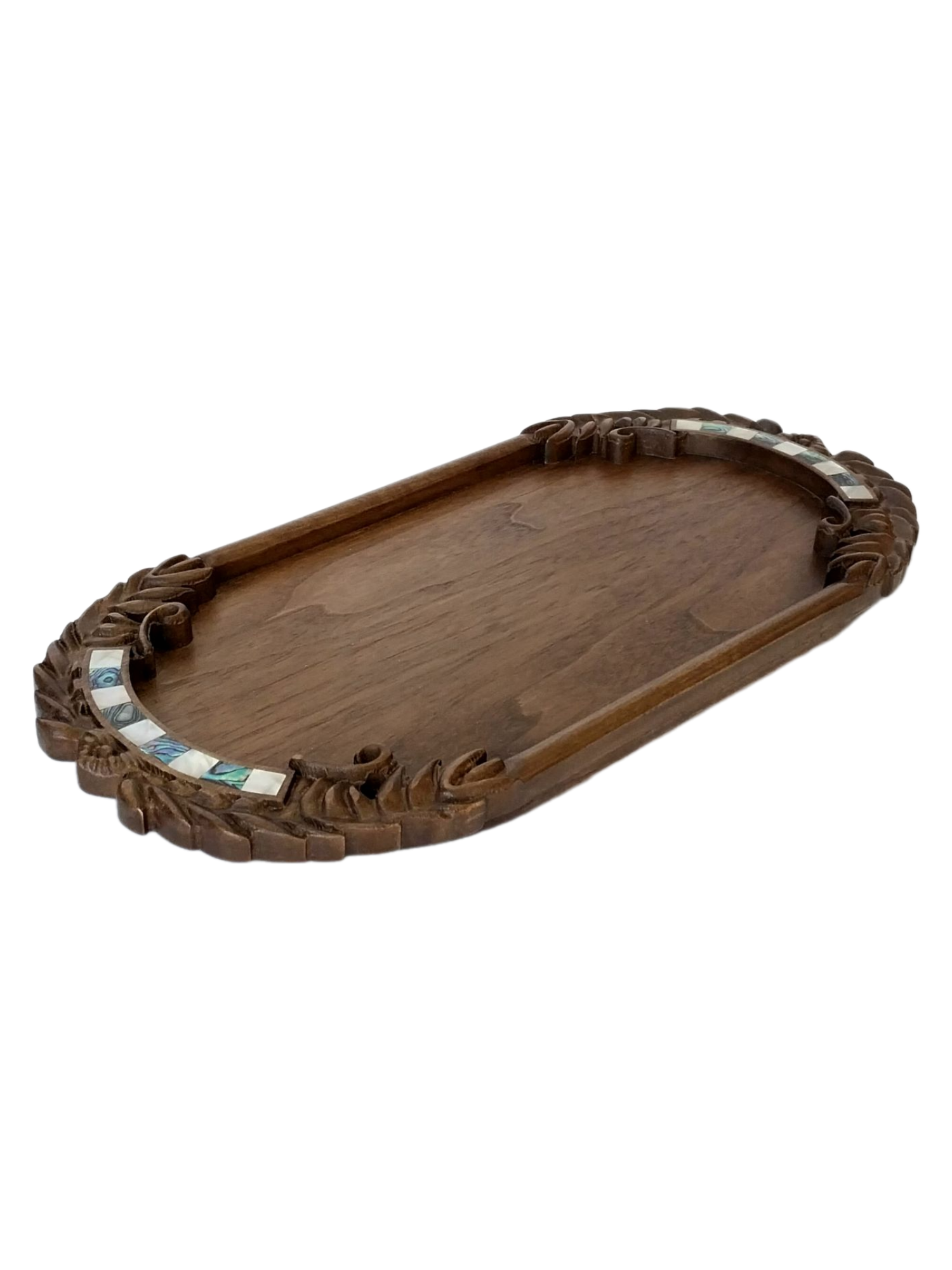 Luxurious walnut wooden serving tray
