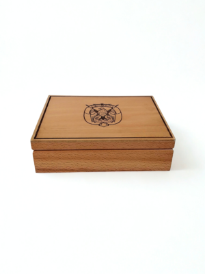 Handmade Rectangle beech wooden box (Abudhabi Emblem)