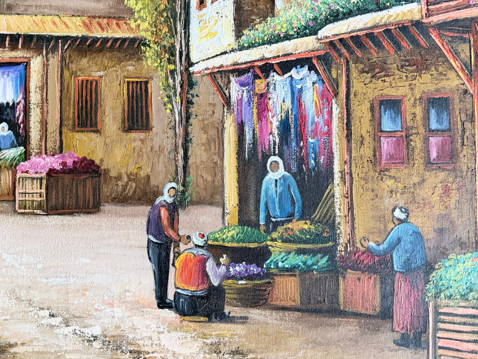 Original Oil Painting on Canvas – Old Damascus Market Scene by Yasser Mansour (2017) - Image 5