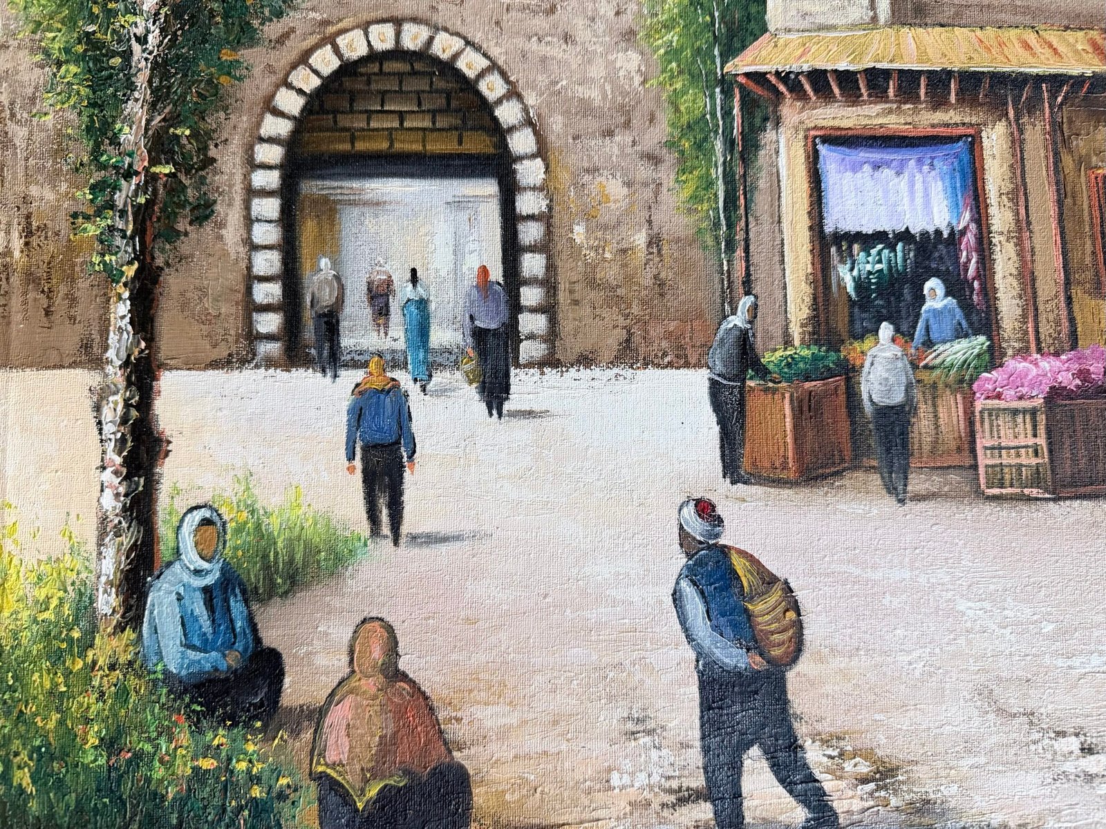 Original Oil Painting on Canvas – Old Damascus Market Scene by Yasser Mansour (2017) - Image 7