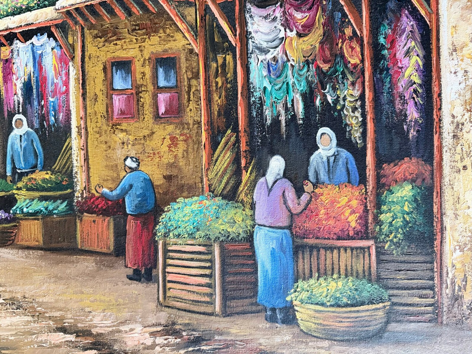 Original Oil Painting on Canvas – Old Damascus Market Scene by Yasser Mansour (2017) - Image 8