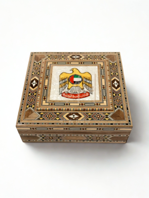 UAE EMBLEM MARQUETRY BOX (MEDIUM)
