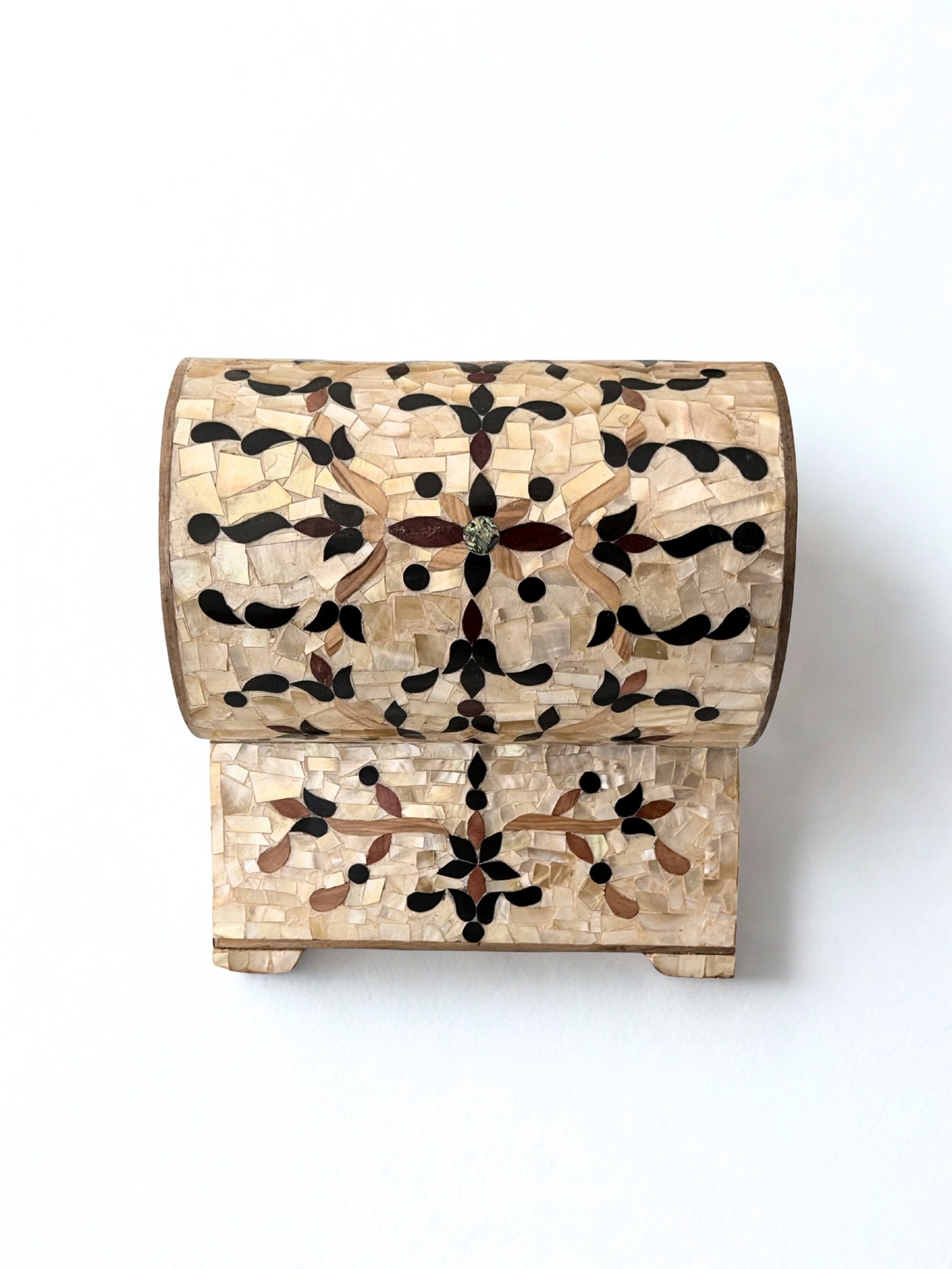 Handcrafted Beech Wood Jewelry Box with Genuine Mother of Pearl Inlay – Floral Design - Image 4