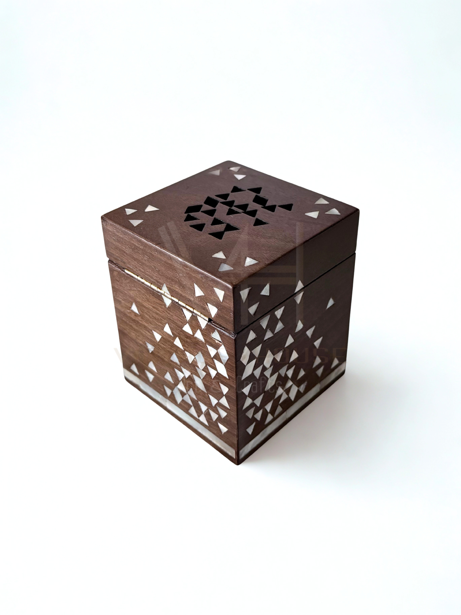 Luxury Handmade Walnut & Mother of Pearl Incense Burner (Mabkhara) - Image 4