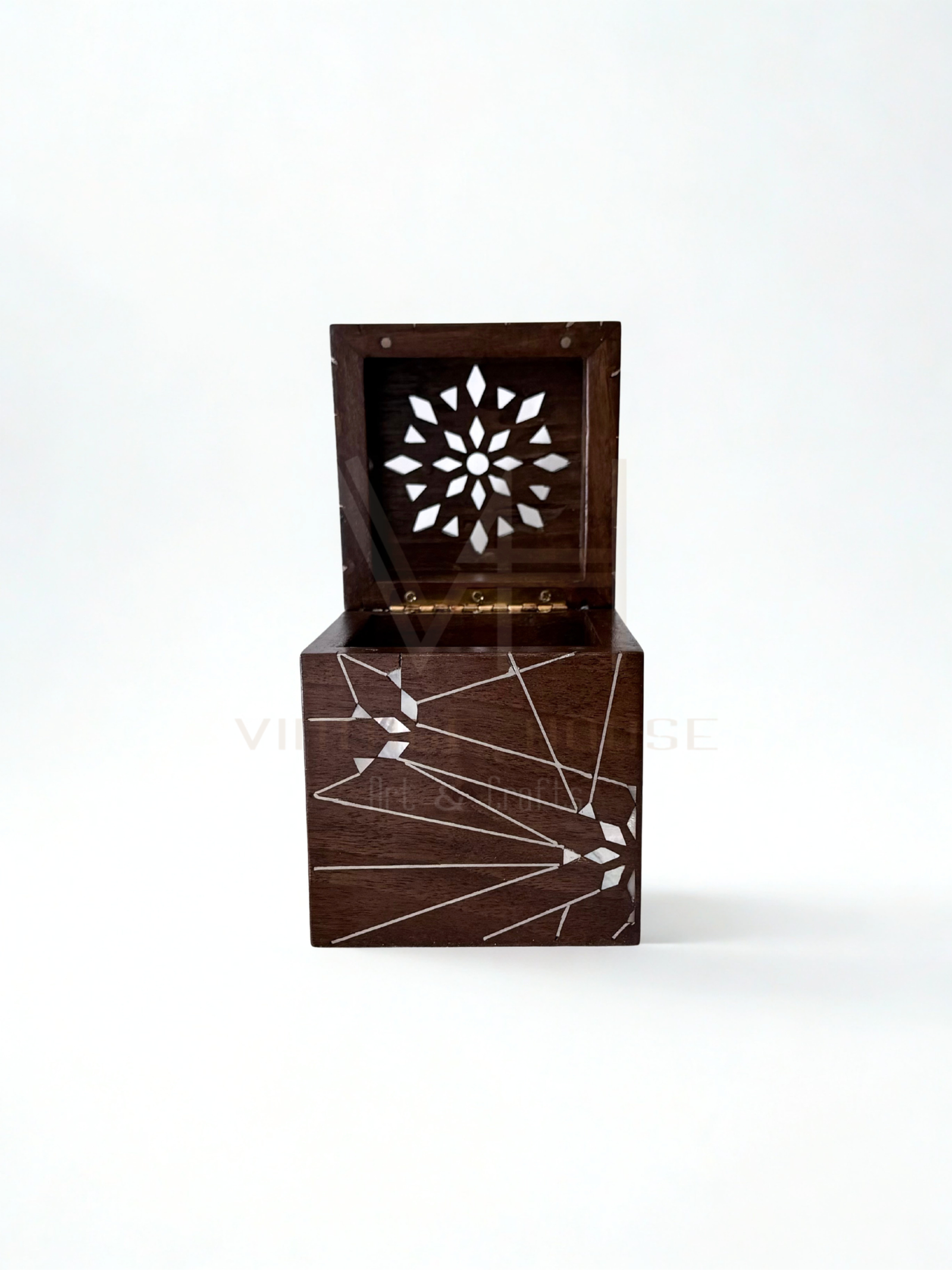 Luxury Handmade walnut incense burner with mother of pearl - Image 5