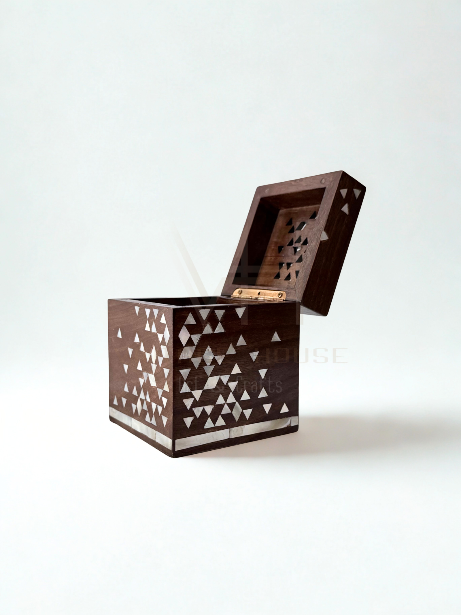 Luxury Handmade Walnut & Mother of Pearl Incense Burner (Mabkhara) - Image 3