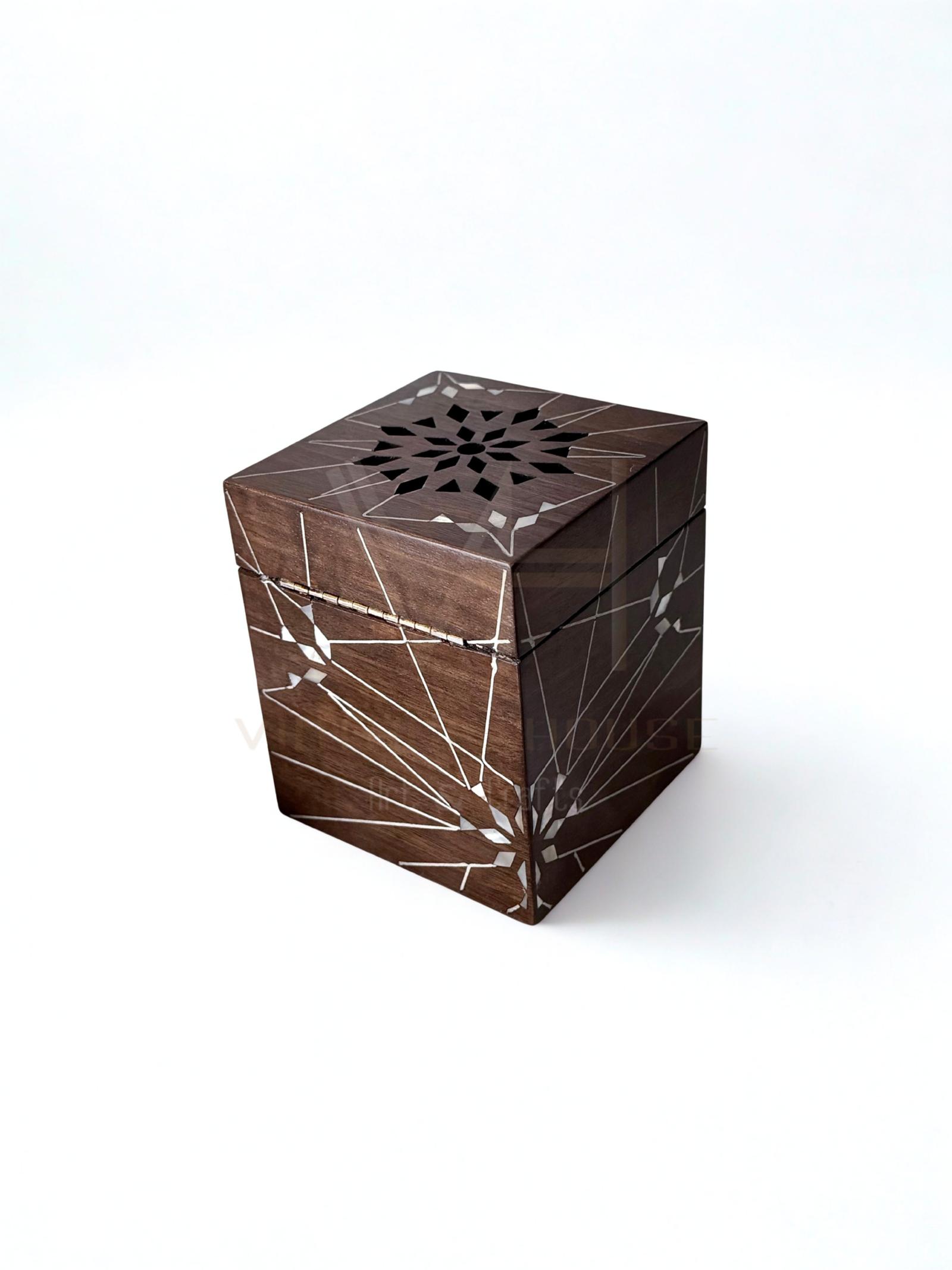 Luxury Handmade walnut incense burner with mother of pearl - Image 3