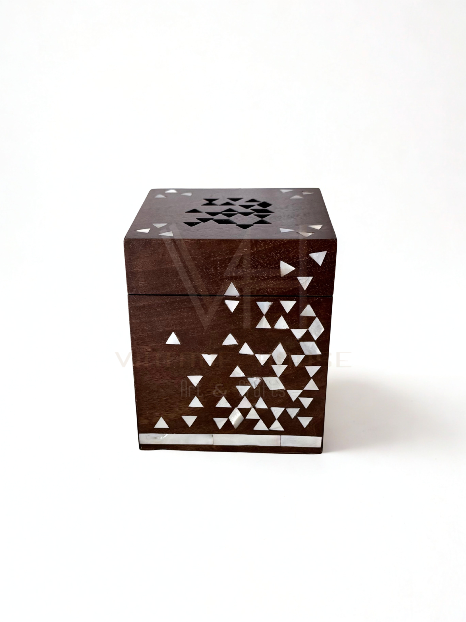 Luxury Handmade Walnut & Mother of Pearl Incense Burner (Mabkhara) - Image 2