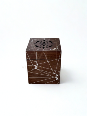 Luxury Handmade walnut incense burner with mother of pearl
