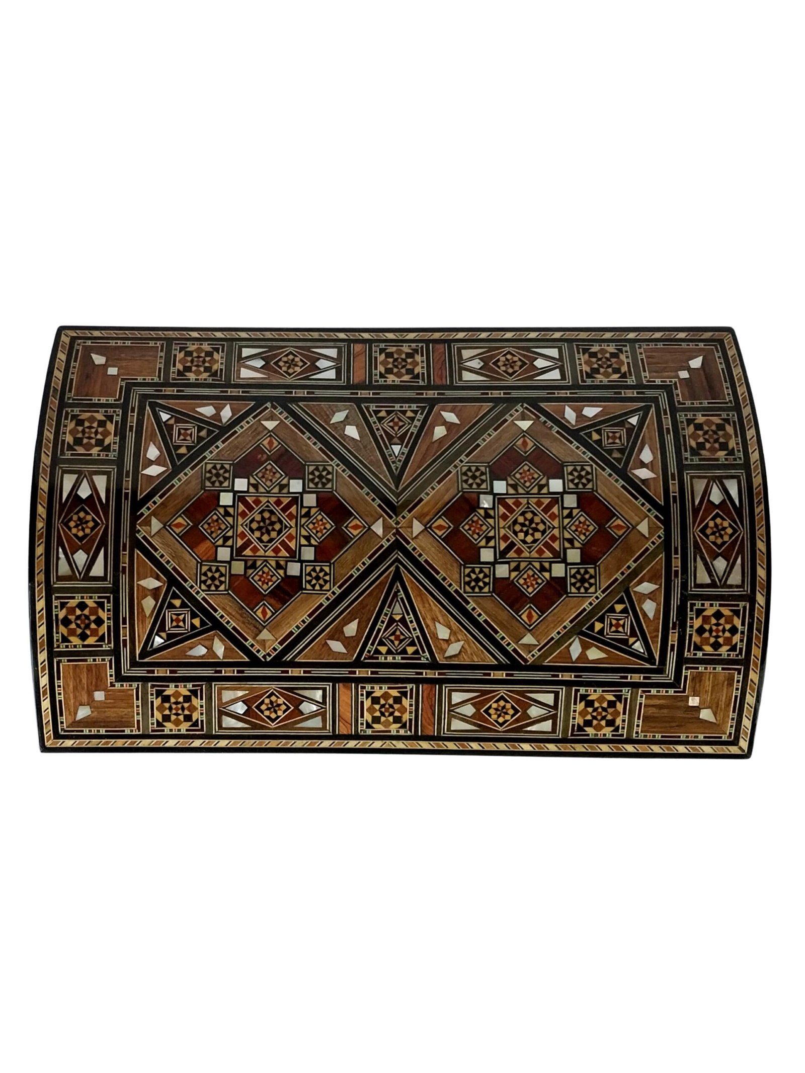 Luxury Handmade Beech Wood Jewelry Box with Mother of Pearl Inlay & Lock - Image 2