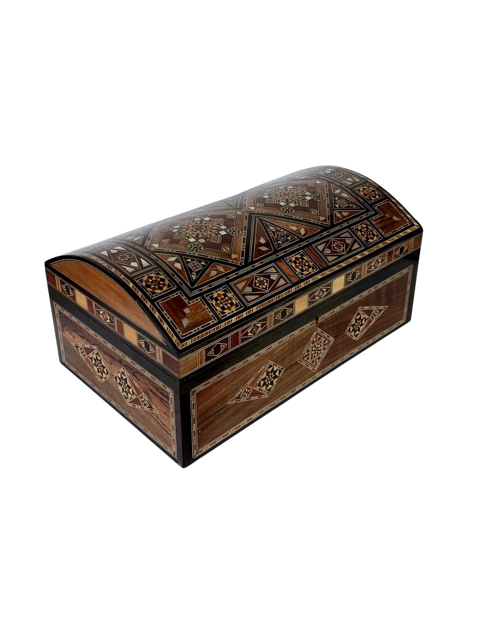 Luxury Handmade Beech Wood Jewelry Box with Mother of Pearl Inlay & Lock - Image 7