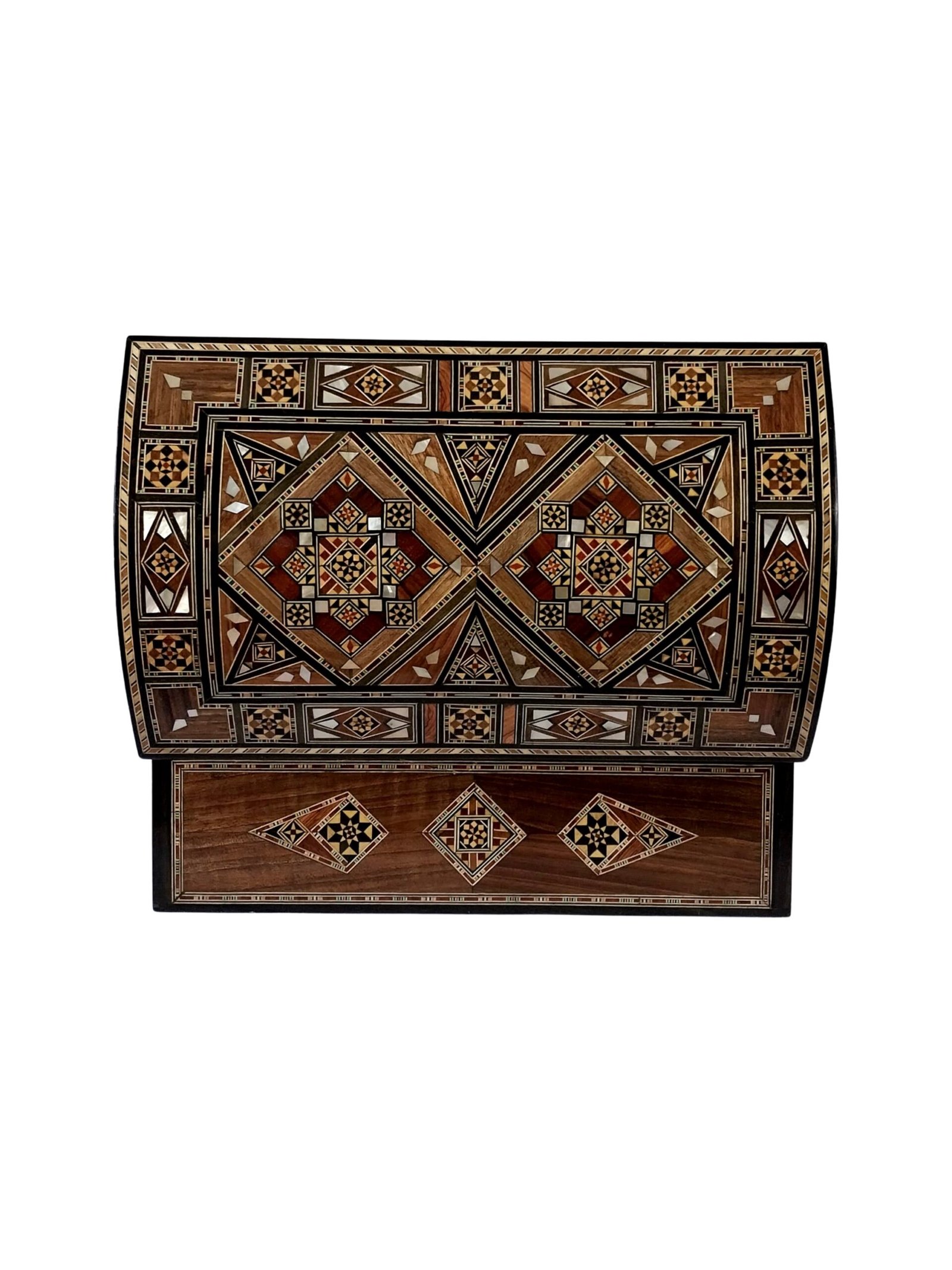 Luxury Handmade Beech Wood Jewelry Box with Mother of Pearl Inlay & Lock - Image 6
