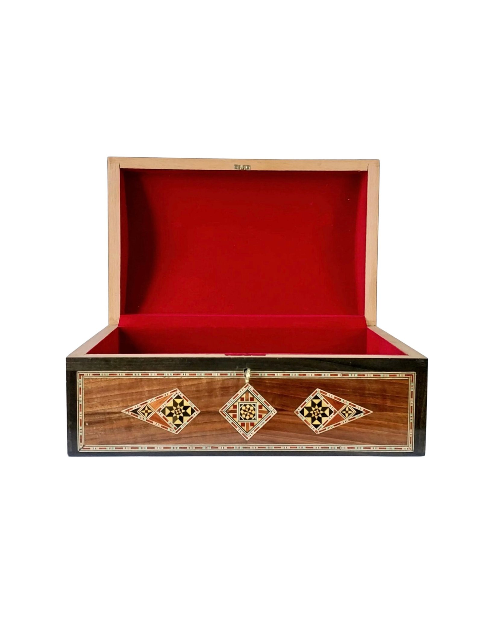 Luxury Handmade Beech Wood Jewelry Box with Mother of Pearl Inlay & Lock - Image 5