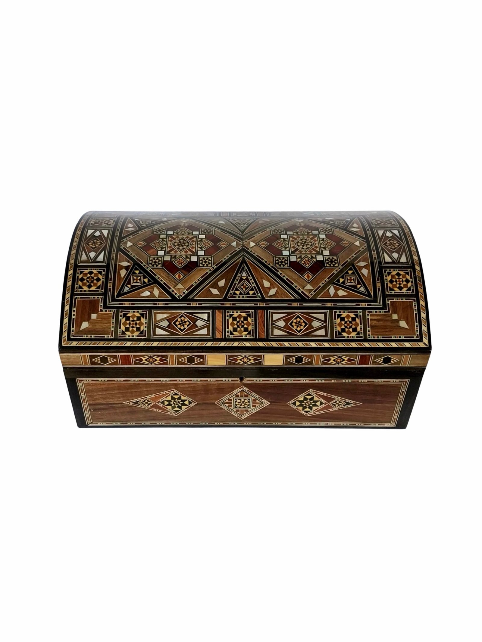 Luxury Handmade Beech Wood Jewelry Box with Mother of Pearl Inlay & Lock - Image 9